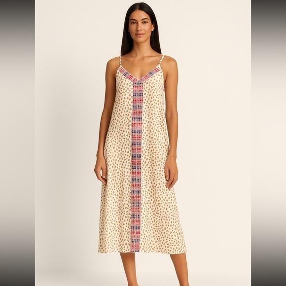 Savanna Jane Boho Embroidered Midi Dress Size Small